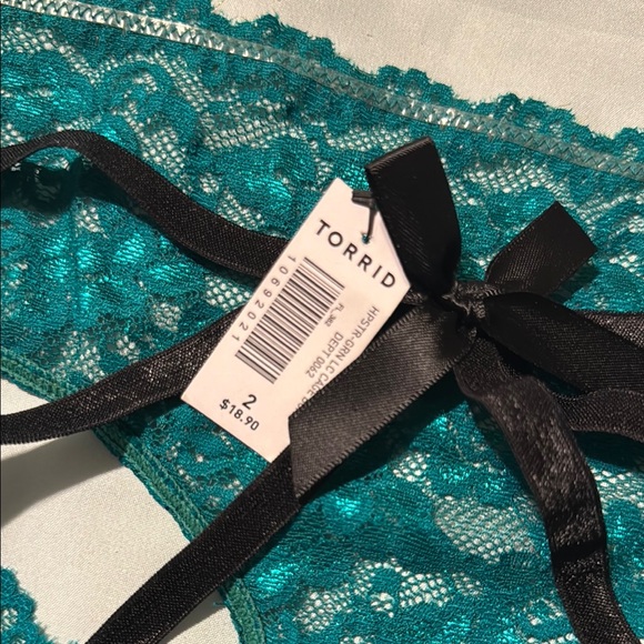 Torrid NWT SZ 2 Teal Lace Women's Briefs - Picture 6 of 6